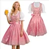 Abito dirndl da donna, modello midi, rosa ricamato, abito Anteprima dell’immagine prodotto 1