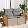 Gartensofa mit Kissen 2-Sitzer Beige Poly Rattan Produktbild-Vorschau 2