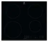 A top-down view of a black induction cooktop with four heating zones. Voir les images du produit