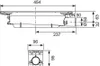 Technical drawing with dimensions of a drain profile. Anteprima dell’immagine prodotto