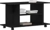Mobile TV Ruote Rovere Nero 80x40x45cm Legno Multistrato Anteprima dell’immagine prodotto 9