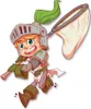 A cartoon illustration of a young knight holding a butterfly net. Podgląd zdjęcia produktu