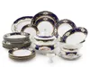 Zestaw obiadowy Sonata, czeska porcelana, kobalt, róż, Podgląd zdjęcia produktu 1
