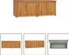 A wooden garden storage box shown from different angles. Podgląd zdjęcia produktu