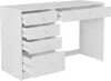 A white desk with multiple drawers, some of which are open, showing pink ceramic knobs. Produktbild-Vorschau