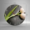 Wanduhr - Rund - Glasuhr - Tulpen Blume Pflanzung Pflanze - Produktbild-Vorschau 3