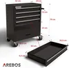AREBOS Werkstattwagen 4 Fächer + großes Fach Schwarz | Produktbild-Vorschau 7