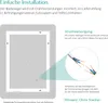 An illustration showing how to install a mirror with integrated lighting, focusing on the electrical connection. Anteprima dell’immagine prodotto