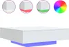 vidaXL Konferenčný stolík s LED svetlami biely 100x100x31 Náhľad obrázku produktu 1