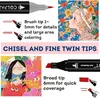 120+2 Brush Marker Set für Manga und Design - Hochwertige Produktbild-Vorschau 2