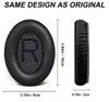 Two views of a headphone earpad with dimensions indicated. Produktbild-Vorschau