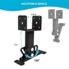 A product image showing a black adjustable bracket with dimensions and angle indicators, and a smaller gray bracket in the background. Produktbild-Vorschau