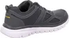 Side view of a gray athletic shoe with a white sole. Anteprima dell’immagine prodotto