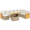 The Living Store 9-tlg. Garten-Sofagarnitur mit Kissen Produktbild-Vorschau 3