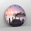 Wanduhr - Rund - Glasuhr - Morgen Sonnenaufgang Nebel See - Produktbild-Vorschau 4