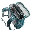 An open backpack with books and a laptop inside. Produktbild-Vorschau