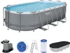 An oval swimming pool with accessories displayed below it. Anteprima dell’immagine prodotto