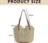 Strohtasche für Damen, Sommer-Strandtasche, weich gewebte Produktbild-Vorschau 2