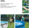 Collage of images showing a pool cleaning kit and people using it in pools. Produktbild-Vorschau