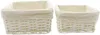 2 paniers de rangement en osier, blanc, avec intérieur en Voir les images du produit 3