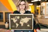 MuchoWow® Laptop Aufkleber Sticker Cover Weltkarte - Holz - Produktbild-Vorschau 5