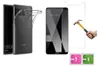 A collage of a phone case, a screen protector, a hammer, and cleaning wipes. Produktbild-Vorschau