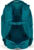 The back of a teal backpack is shown against a white background. Podgląd zdjęcia produktu