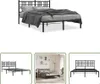 The Living Store Bettgestell mit Kopfteil Metall Schwarz Produktbild-Vorschau 1