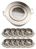 10x Einbaurahmen GU10 SET Satin-Nickel 832-SN Ø60 mm IP44 Produktbild-Vorschau 1