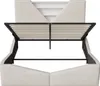 UnboxG Bekledingsbed 140x200 cm Beige Fluweel – Hydraulisch Productafbeelding-voorbeeld 9
