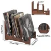 Vintage Schallplattenständer aus Holz – LP Regal für Tisch Produktbild-Vorschau 2