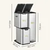 SONGMICS Mülltrennsystem Küche 60 L Tretmülleimer mit 3 Produktbild-Vorschau 8