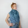 Baumwolltuch - blau - petrol Lurex silber - quadratisches Produktbild-Vorschau 7