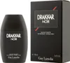 A black bottle of Drakkar Noir eau de toilette and its matching black box packaging are displayed against a white background. Anteprima dell’immagine prodotto