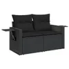 Design 9-tlg. Garten-Sofagarnitur mit Kissen Schwarz Poly Produktbild-Vorschau 6