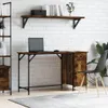 vidaXL Počítačový stůl kouřový dub 131x48x75 cm materiál na Náhled obrázku produktu 2