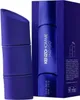 A product shot of a blue perfume bottle and its packaging. Voir les images du produit