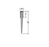 A diagram of a metal fence post anchor with dimensions labeled. Anteprima dell’immagine prodotto
