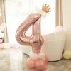 Folienballon Zahl 4, ca. 40 cm, rosegold, für Luftbefüllung Náhled obrázku produktu 2