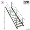 14 Stufen Stahltreppe beidseitig. Geländer Breite 100cm Produktbild-Vorschau 1