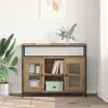 vidaXL Dressoir Artisan-Eikenhout, 100 x 35 x 80 cm, Productafbeelding-voorbeeld 4