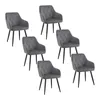 A set of six grey dining chairs arranged on a white background. Produktbild-Vorschau