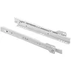 Two white metal drawer slides are shown against a white background. Produktbild-Vorschau