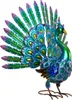 Bunter imposanter Metall Pfau 52cm Vogelfigur Gartenfigur Produktbild-Vorschau 1