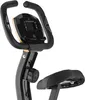 A close-up view of the handlebars, console, and seat of an exercise bike. Náhľad obrázku produktu