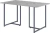 A rectangular dining table with a marble-patterned top and gray metal legs, shown against a white background. Anteprima dell’immagine prodotto