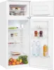 An open white refrigerator with food items inside. Produktbild-Vorschau