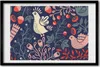 Bild 60x40 MDF-Rahmen, Wandkunst Hens Eule Pflanze Produktbild-Vorschau 1
