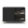 AX LIVING Schwarze Sideboard Benvie 104 cm – Glas & Produktbild-Vorschau 1