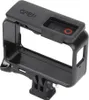 A black protective frame for a sports camera, shown from a slightly elevated front-left angle on a white background. Produktbild-Vorschau